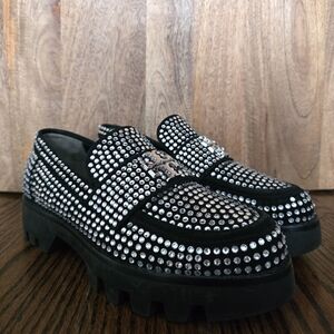 Tory Burch Crystal Lug Sole Loafers